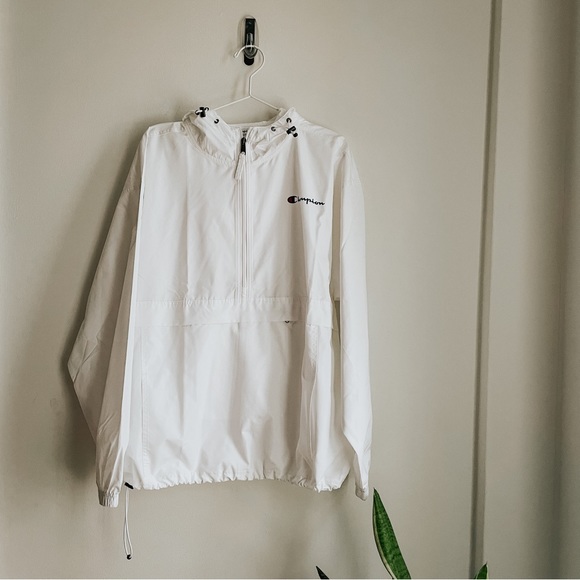Champion Tops - Champion • Drawstring Pullover Half Zip Hooded Windbreaker